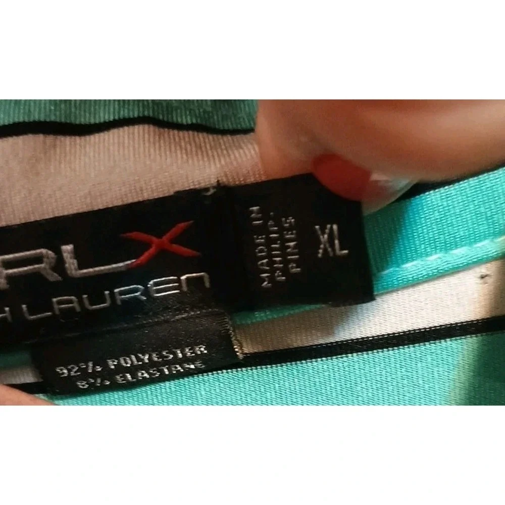 RLX Ralph Lauren Men's Performance Polo Shirt Size XL Blue‎ Stripe Short Sleeve